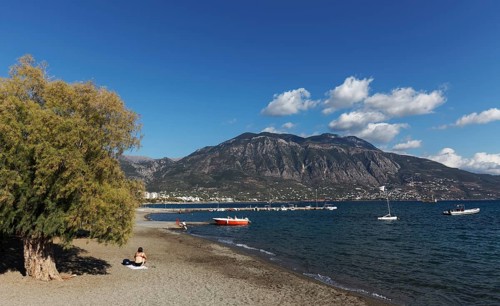 Beach in Kalamata Bay