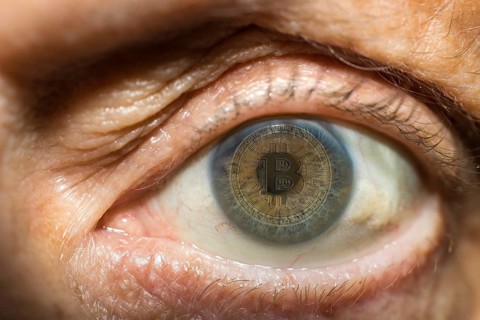 A Bitcoin in an Iris