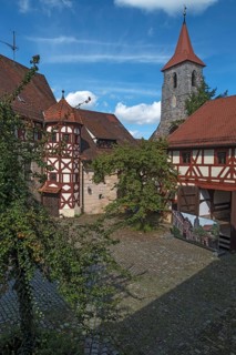 Historic courtyard of the former Bell Founders Hospital