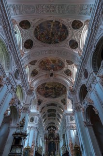Baroque church interior of the collegiate basilica