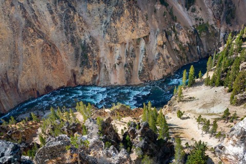 View of river in a canyon