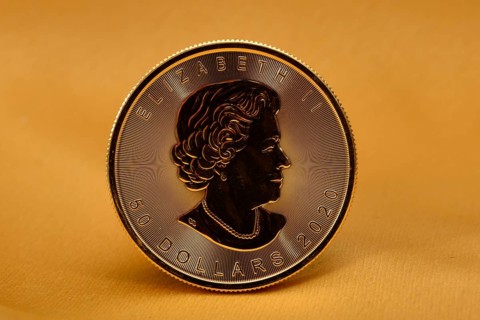 Physical Gold Coin 1 oz Gold Maple Leaf Obverse Queen Elizabeth II