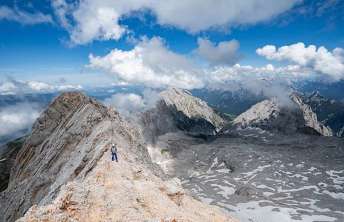 Hiker at the Wettersteingrad