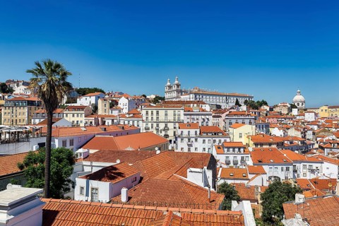 View of the old town of Lisbon