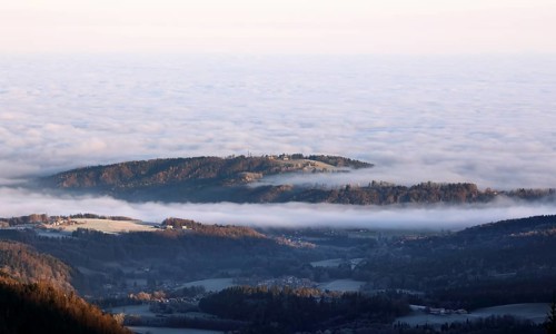 The Hochberg rises out of the autumnal sea of fog