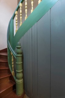 Staircase with banister of the 1920s in a residential house