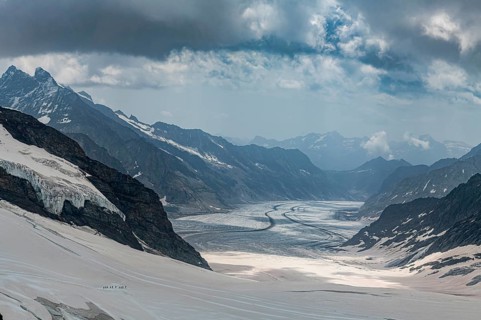 Overlook over the Aletsch Glacier from the Jungfraujoch