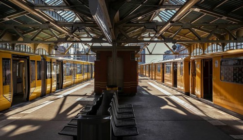 Trains at the terminus