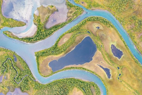 River landscape from the air