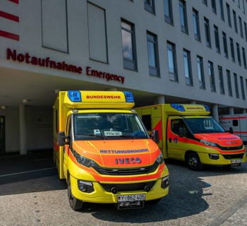 Berlin Fire Brigade ambulance at the Charite emergency room