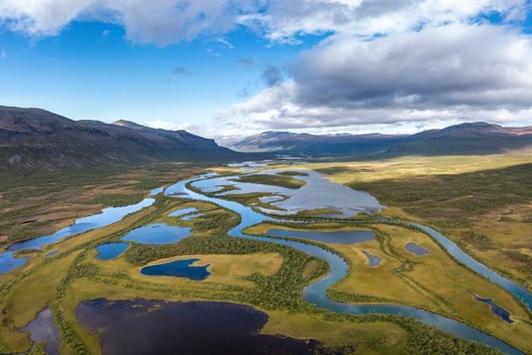 River landscape from the air