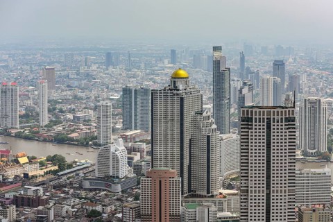 Skyline with State Tower Hotel Lebua golden dome