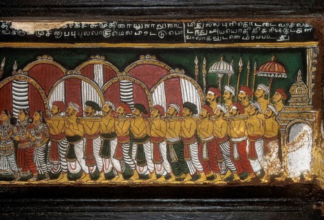 18th century Ramayana murals on Bodinayakanur palace walls