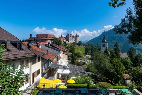Medieval town in the Gruyere castle