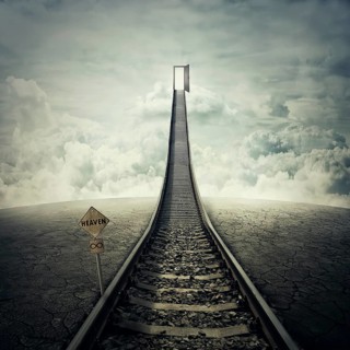 Railroad of opportunity along a cracked desert ground