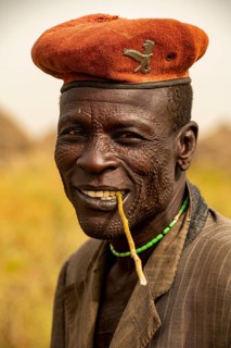 Scar face as a mark of beauty man from the Jiye tribe