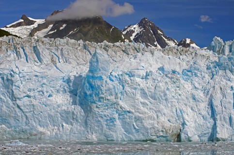Glacier front and mountains