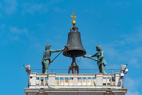 Moors striking the hours at the top of St Mark's Clocktower