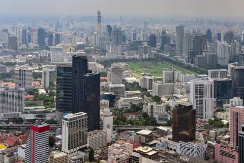 Skyline with Bayoke Tower and The Royal Bangkok Sports Club