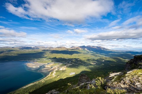 View from Falsnestinden into Lyngenfjord