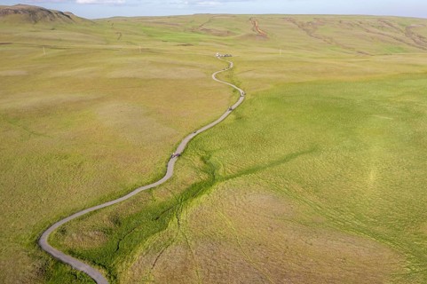 Aerial view of Fjaorargljufur Canyon