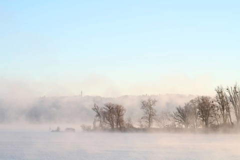 Lake Ammer in the morning with fog