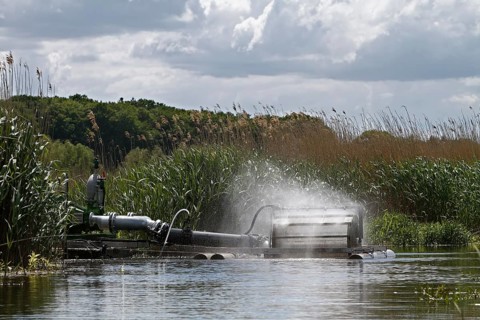 Water filter plant in the Peene Valley River Landscape nature Park