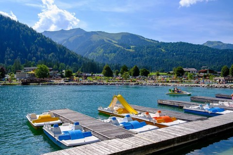 Bathing beach with boat rental