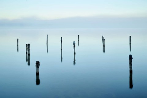 Lake Ammer in the morning with fog