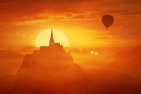 Beautiful sunset landscape