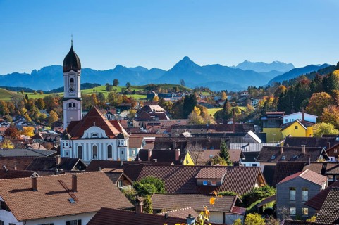 View of Nesselwang with St