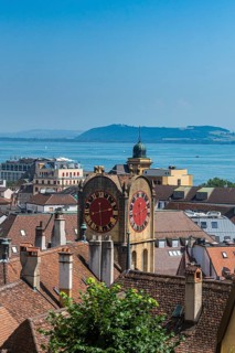 Overlook over Neuchatel and lake Neuchatel