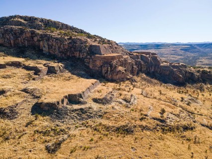 Aerial of the archeological site La Quemada also known as Chicomoztoc