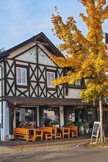 Half-timbered house with wine tavern in Bad Woerishofen