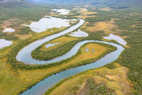 River landscape from the air