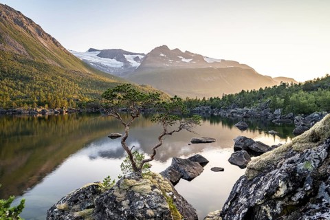 Lake Innerdalsvatna in the evening mood