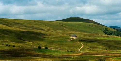 Cezallier plateau in the Auvergne volcanoes regional natural park