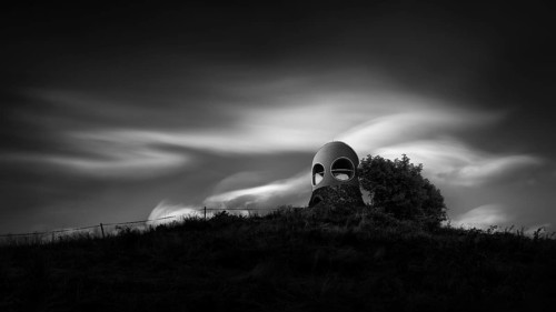 Black and white photo of a long exposure of Hutberg