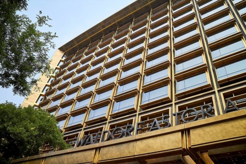 Waldorf Astoria facade with lettering