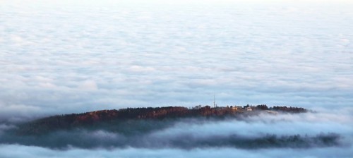 The Hochberg rises out of the autumnal sea of fog