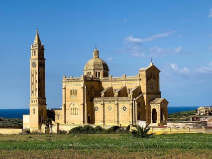 Sanctuary National Shrine Basilica Madonna ta' Pinu in neo-Romanesque style