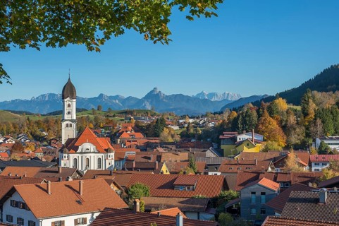 View of Nesselwang with St