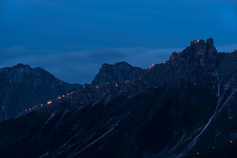 Mountain bonfire in the Stubai Valley