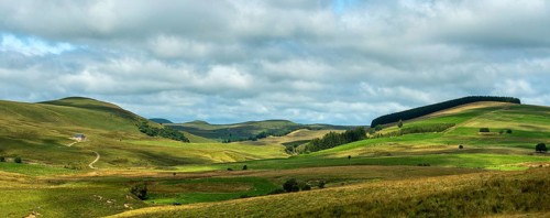 Cezallier plateau in the Auvergne volcanoes regional natural park