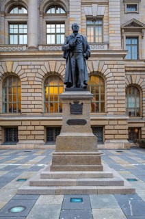 The statue of the statesman Karl August von Hardenberg in front of the House of Representatives