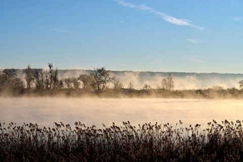 Lake Ammer in the morning with fog