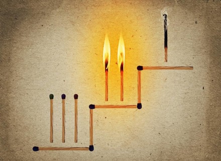 Set of matches stacked in a staircase or stairs formation as a metaphor for business career opportunities