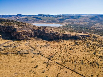 Aerial of the archeological site La Quemada also known as Chicomoztoc