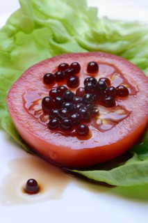 Aceto pearls on tomato