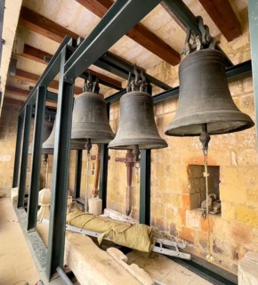 Five old 17th century and 18th century bells from St Marija's Cathedral in Gozo Citadel